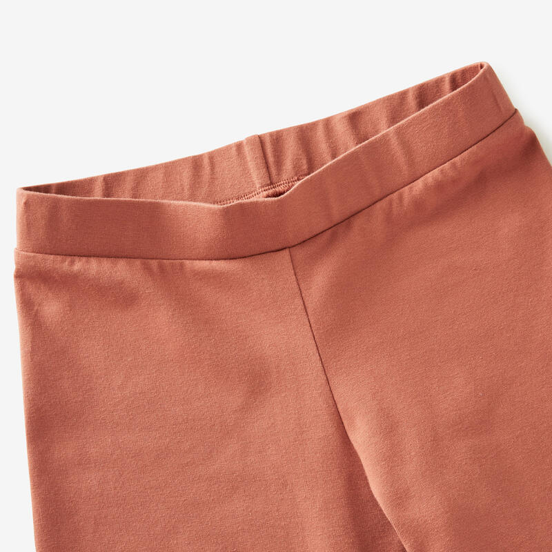 Leggings bambina ginnastica 500 vita alta terracotta