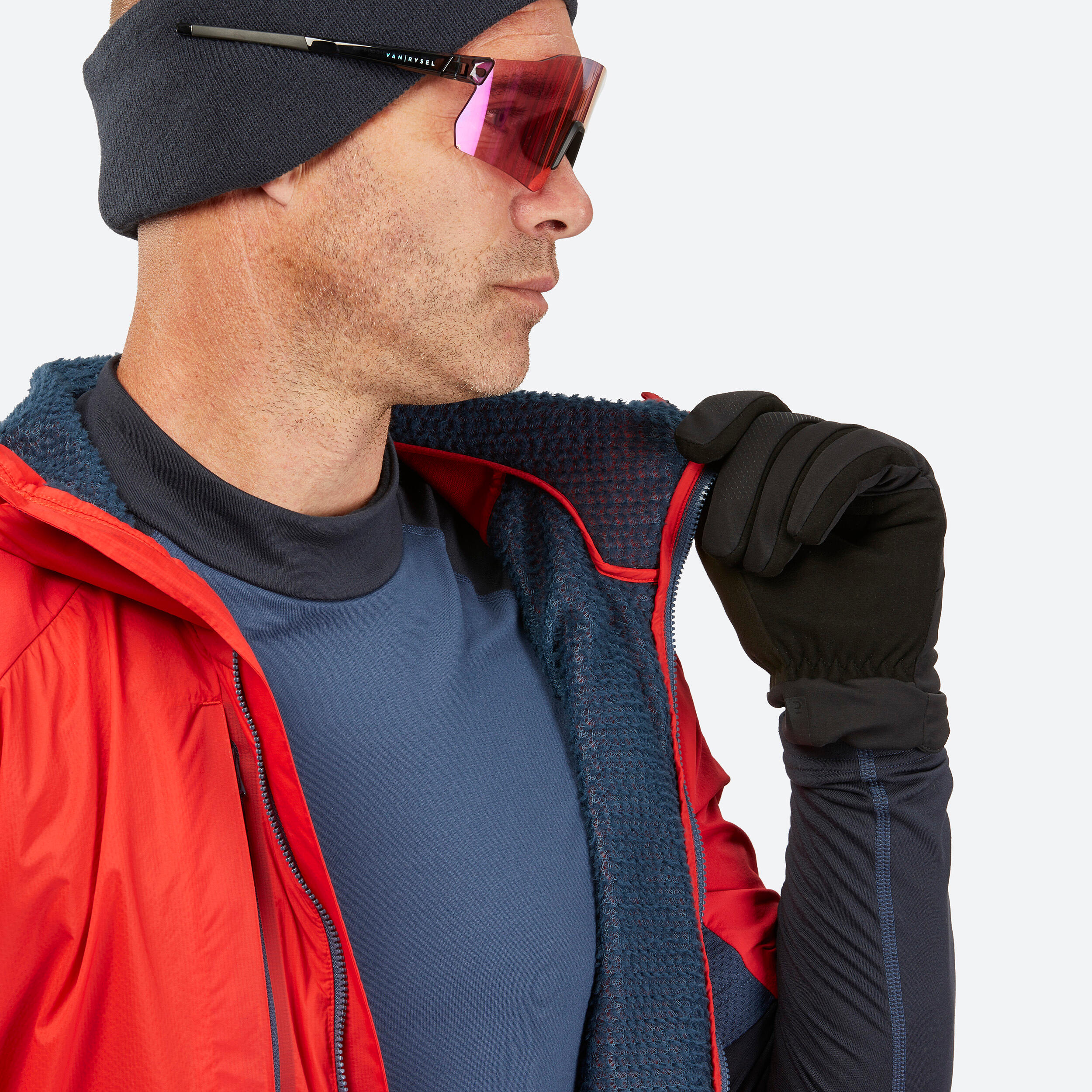 GILET DA SCI ALPINISMO PACER A MANICHE CORTE DA UOMO - ROSSO E BLU NAVY