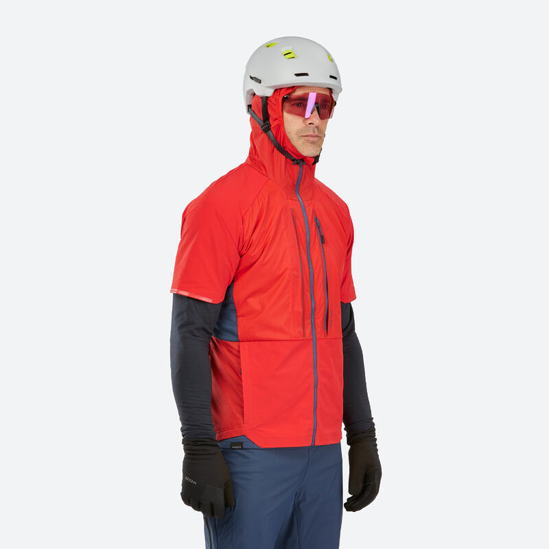 COLETE MANGA CURTA DE SKI DE CAMINHADA HOMEM PACER - VERMELHO E AZUL MARINHO