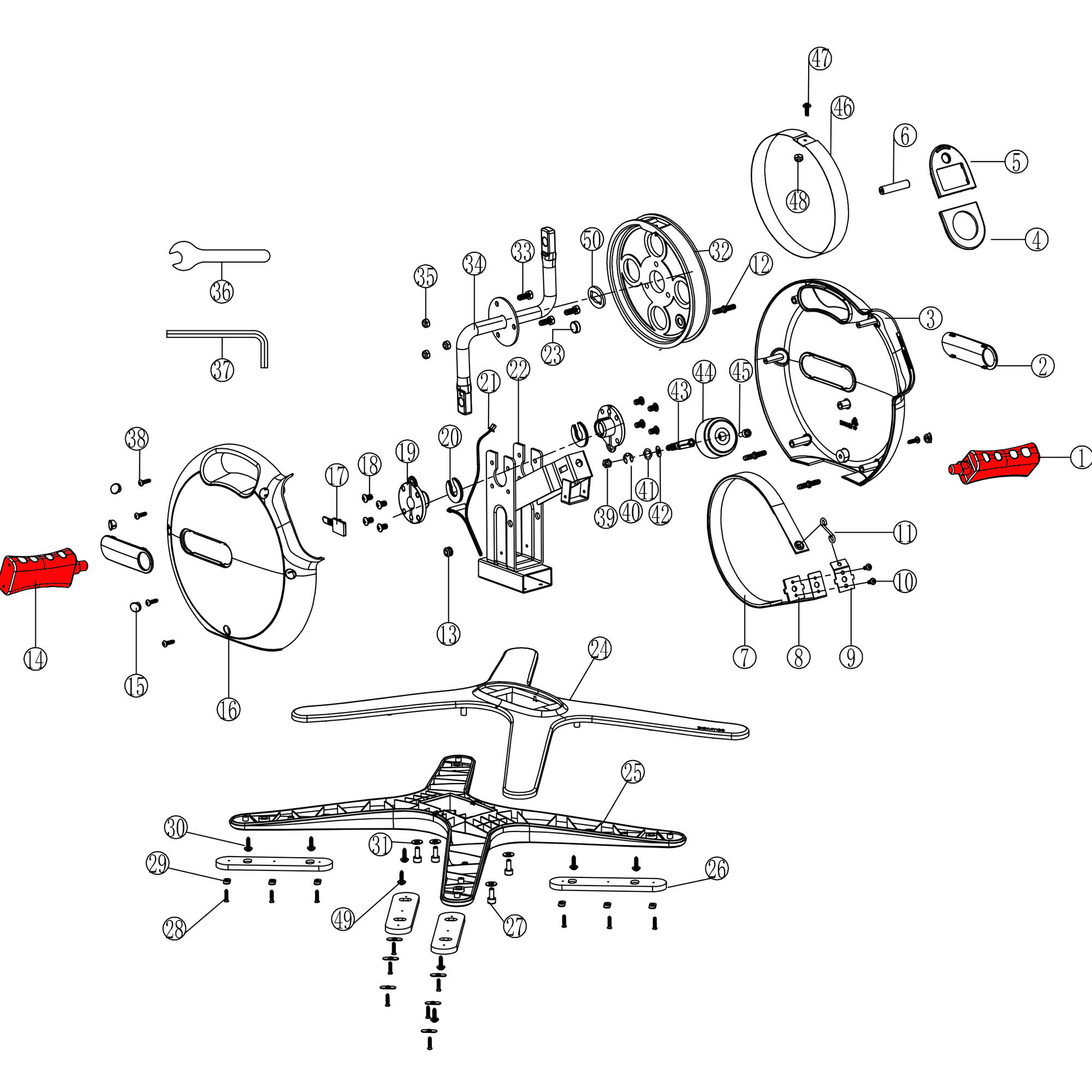 Paire de pedales - piece detachee pour minibike 3/4