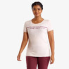 Women's Gym Cotton Blend Regular Fit Stretchy Printed Tshirt-Pink
