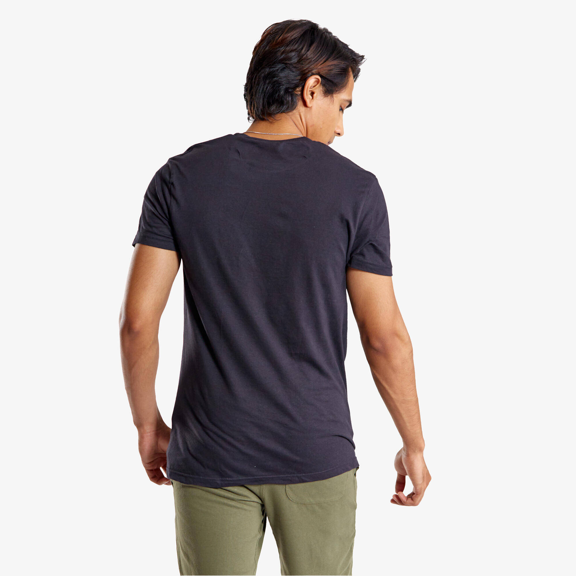 Men's Tshirt Regular Fit For Light Activity-Black -  4