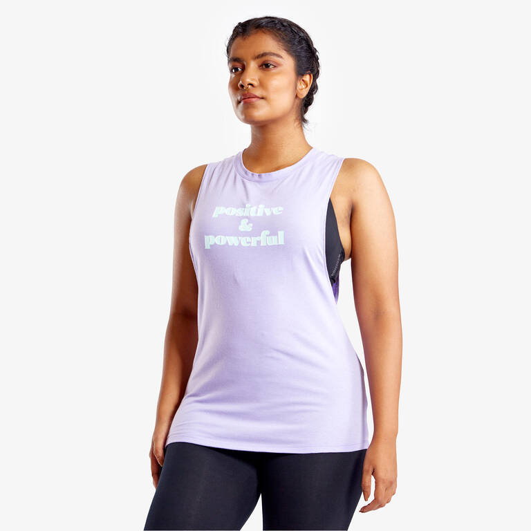 Women's Fitness Loose-Fit Tank Top 500 - Neon Purple