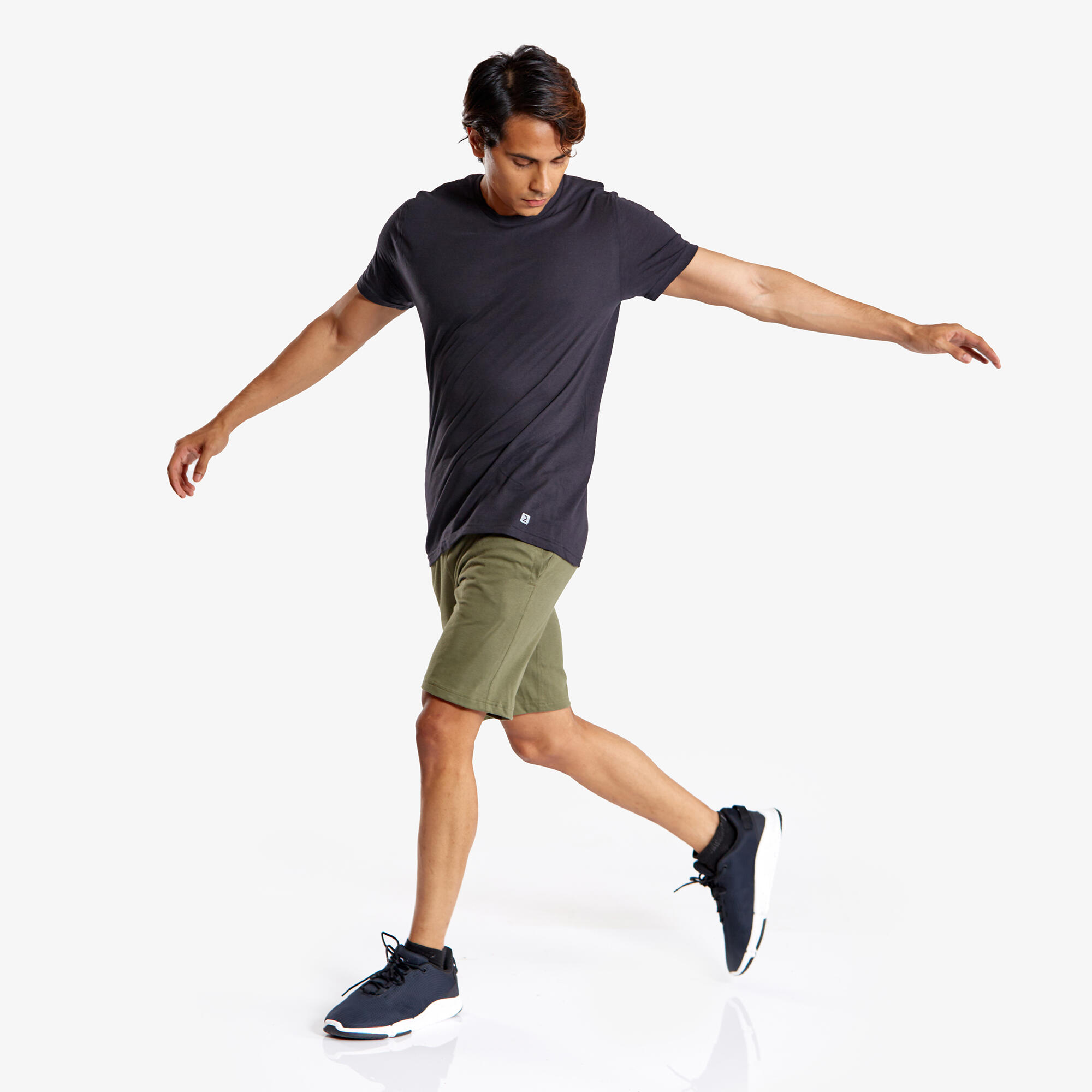 domyos Men's Tshirt Regular Fit For Light Activity-Black-picture-11