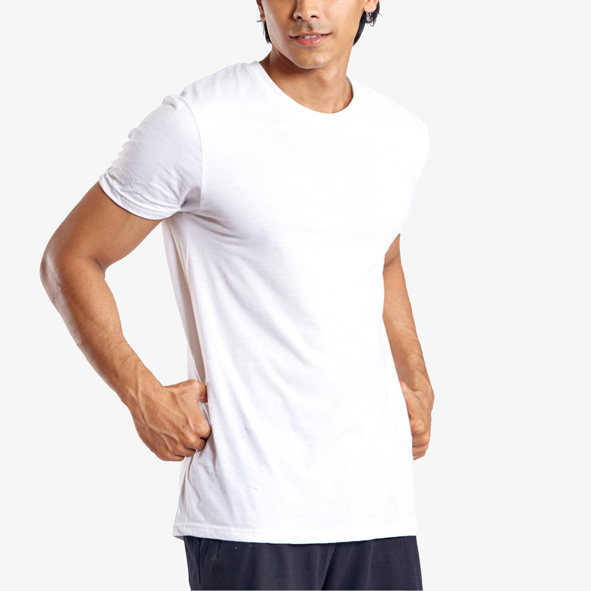 Men's Tshirt Regular Fit For Light Activity-White -  4