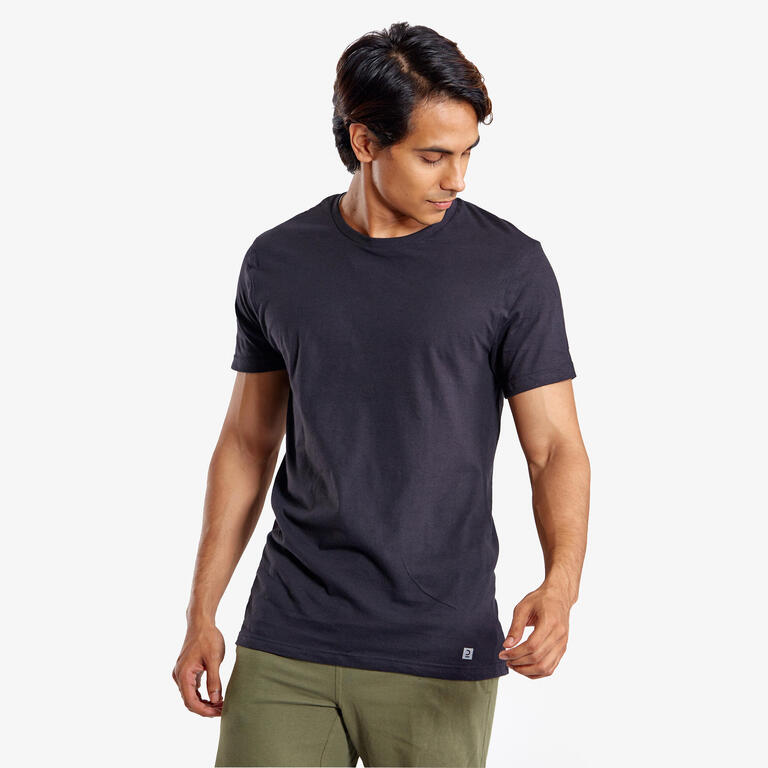Men\'s Tshirt Regular Fit For Light Activity-Black
