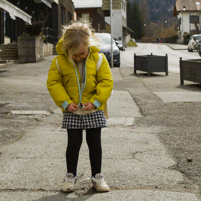 Skijacke Kinder warm einfacher Reissverschluss - 180 gelb