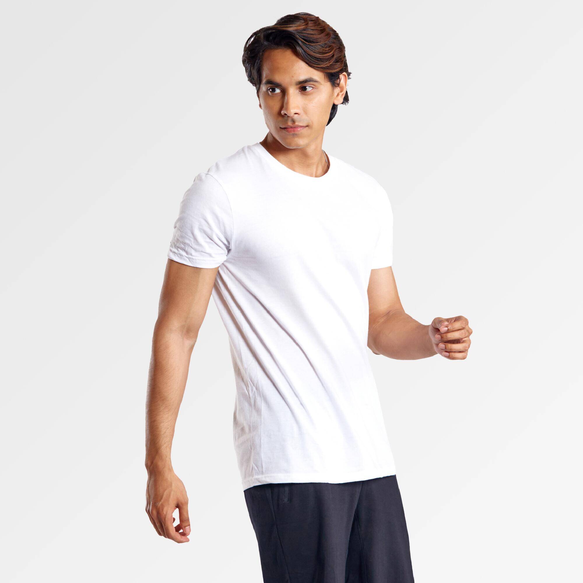Men's Tshirt Regular Fit For Light Activity-White -  1