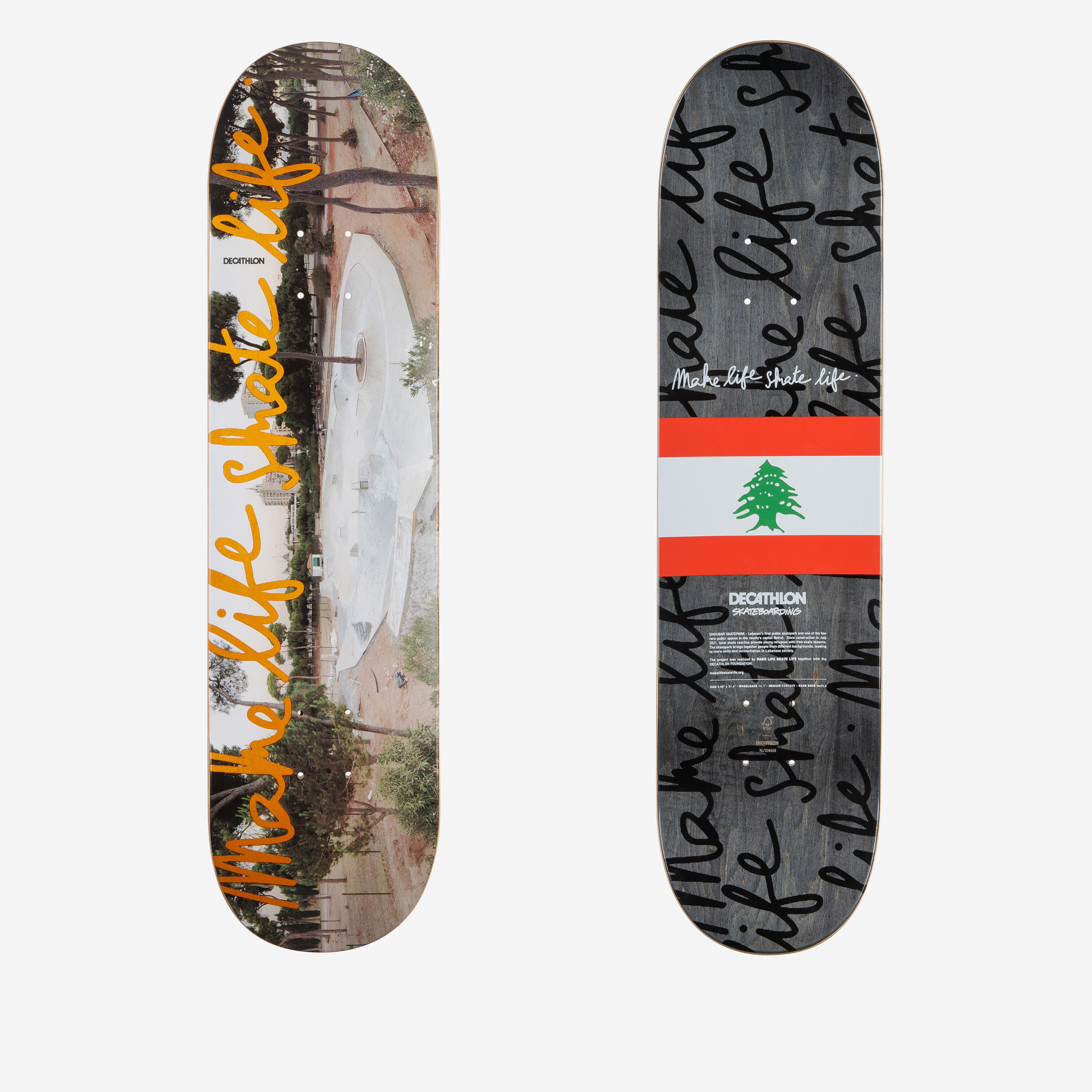 DECATHLON 8" Maple Skateboard Deck DK500 Popsicle Make Life Skate Life Lebanon