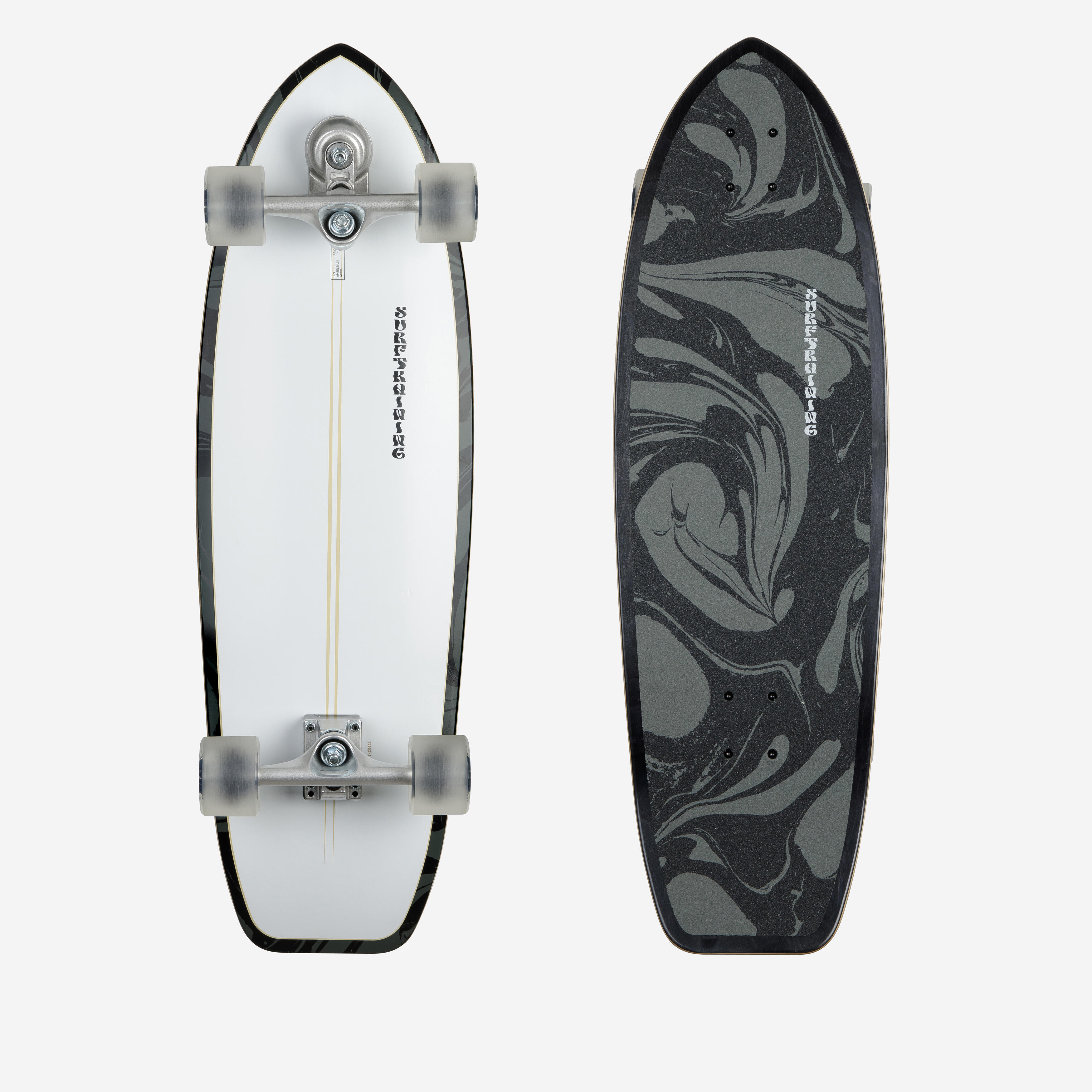 DECATHLON Longboard Surfskate Surftraining 34" White Oil