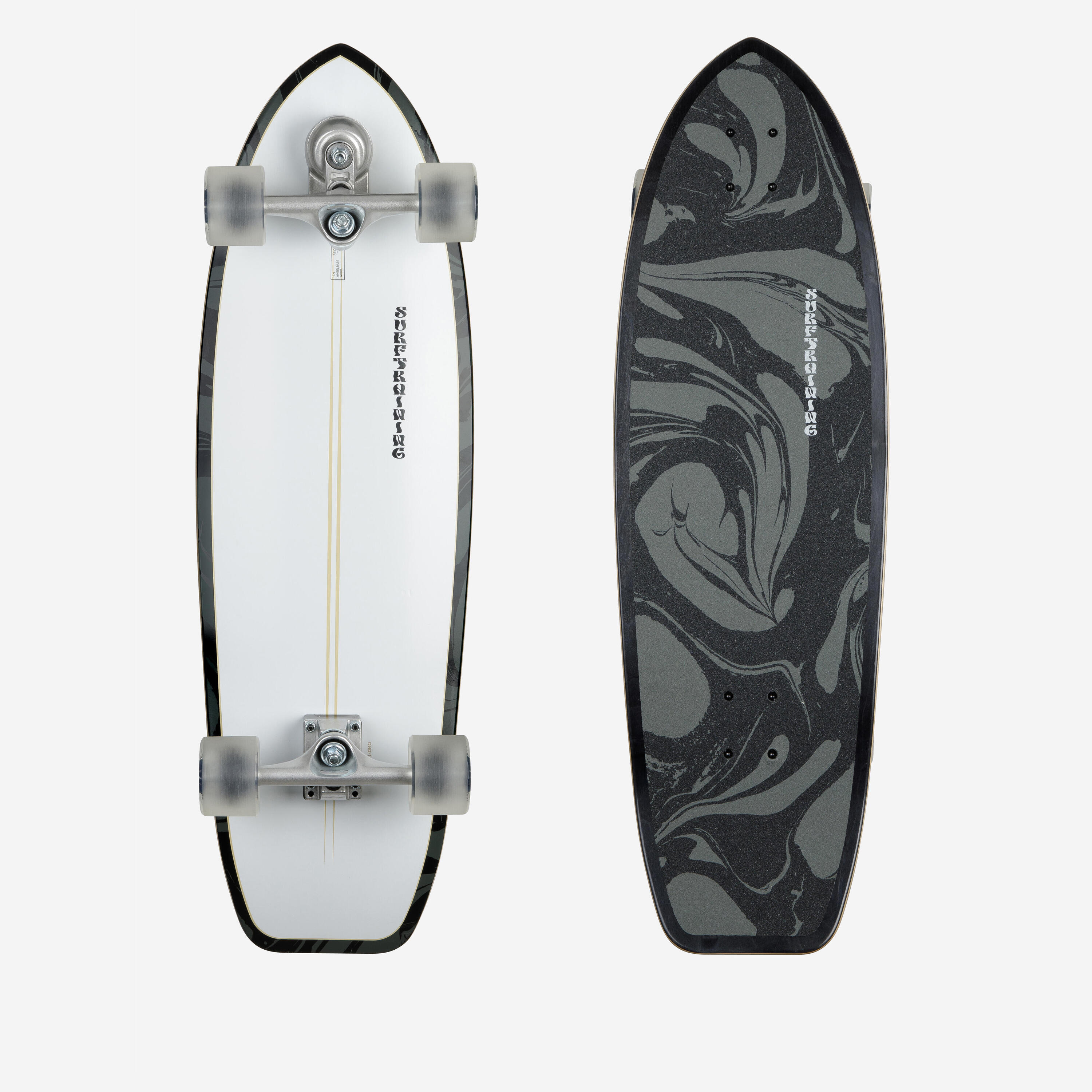 DECATHLON LONGBOARD SURFSKATE SURFTRAINING 34" WHITE OIL
