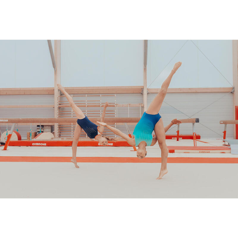 Body fără mâneci pentru gimnastică Turcoaz Fete