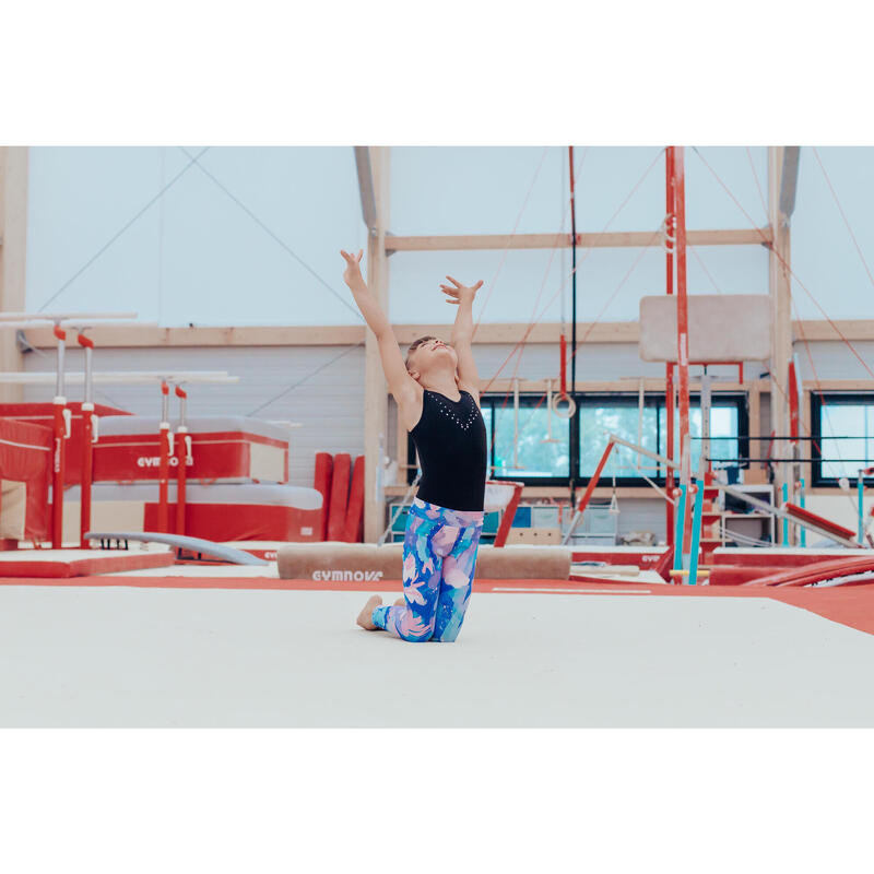 Leggings de Ginástica Cintura Subida Menina Estampado Azul