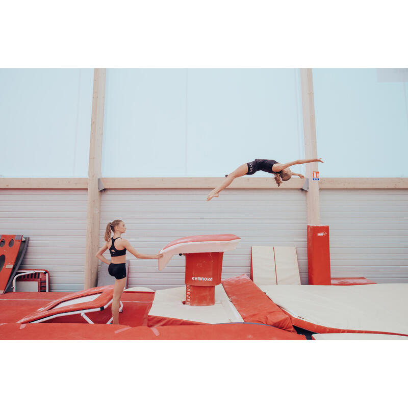 Bustieră respirantă de gimnastică cu paiete Negru fete 