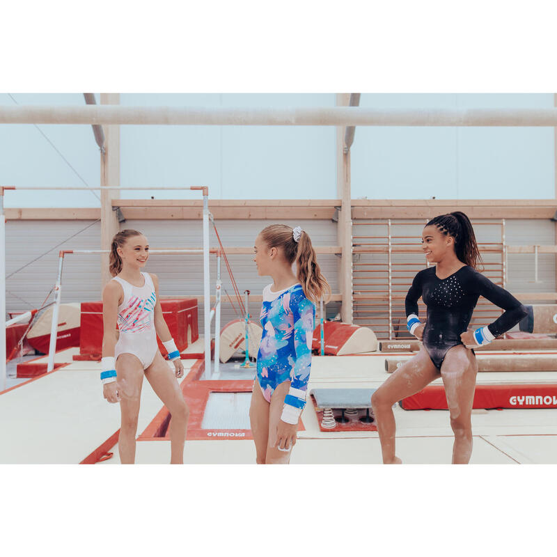 Body 500 cu mânecă lungă gimnastică artistică feminină negru