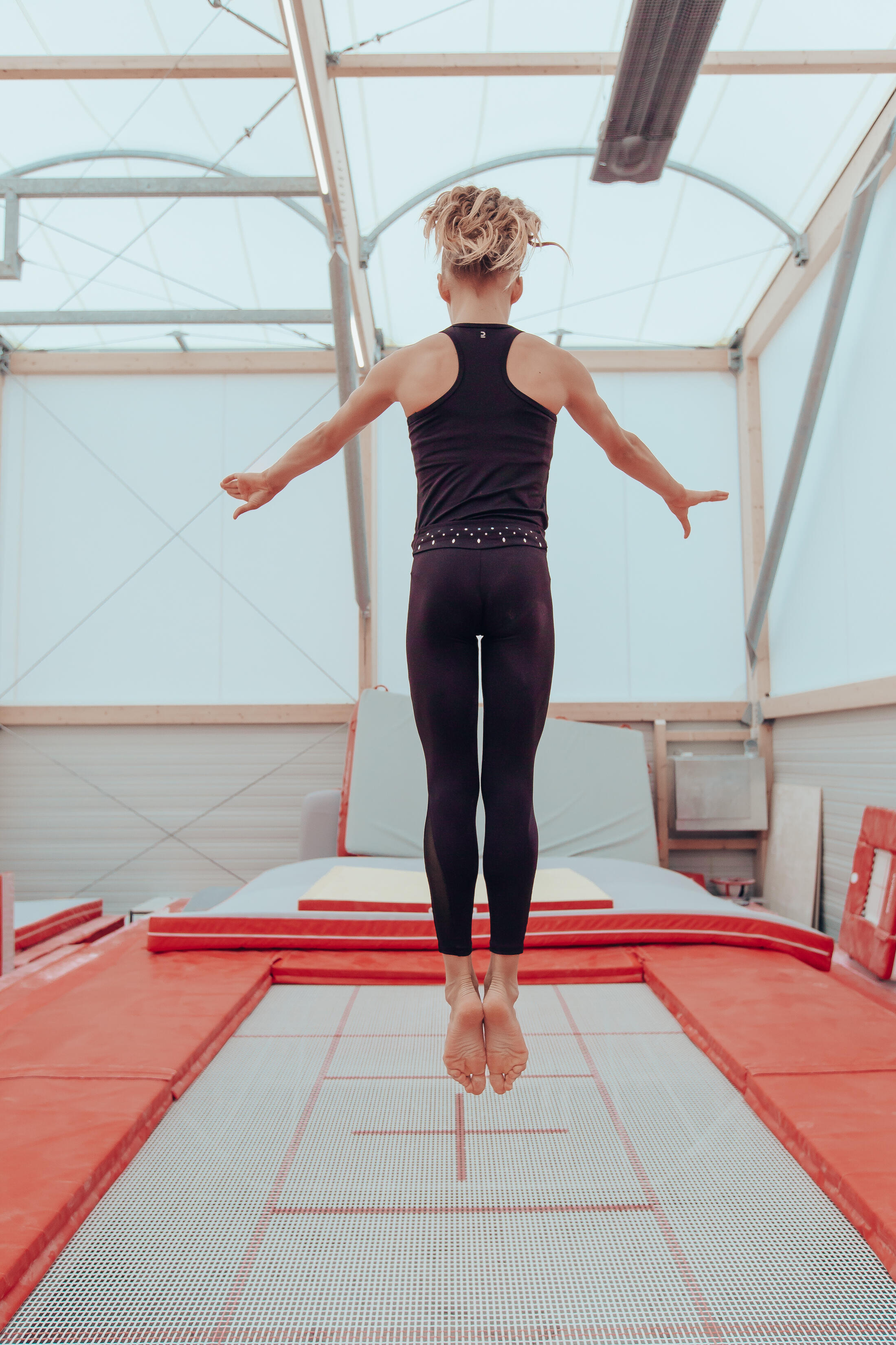 Kids’ Sequinned Gymnastics Leggings - Black - DOMYOS