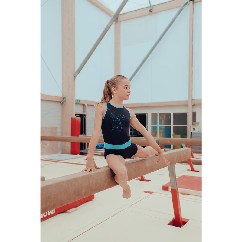 Tuta bambina ginnastica artistica azzurra