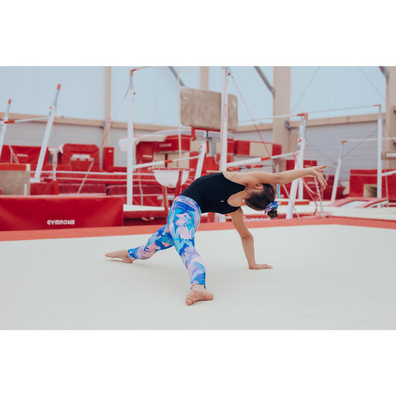 Leggings Gimnasia Niña Azul Talle Alto