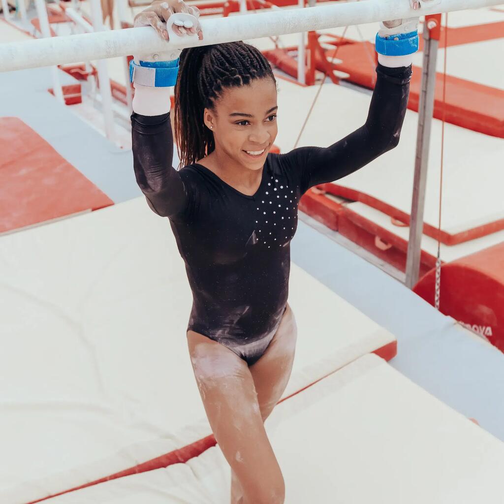 Dievčenský gymnastický trikot 500 čierny 