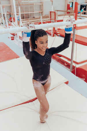 Girls' Gymnastics Sports Bra 500 - Black - Decathlon