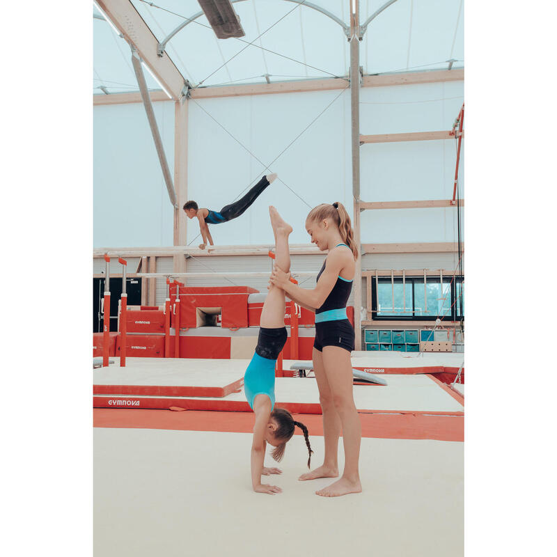 Body fără mâneci pentru gimnastică Turcoaz Fete