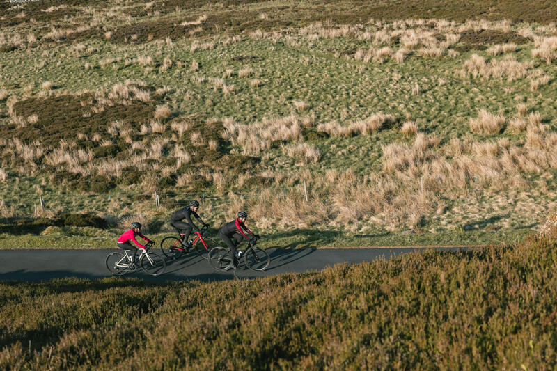 Spodnie rowerowe szosowe damskie Van Rysel Racer zimowe na szelkach