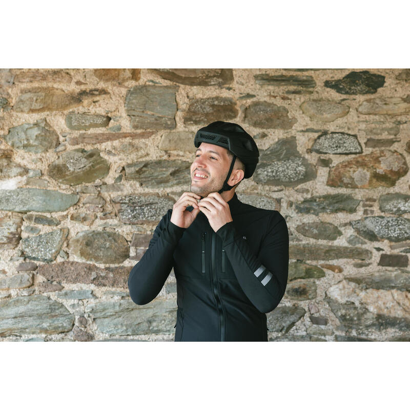 Fahrrad Winterjacke Herren Rennrad - Endurance schwarz