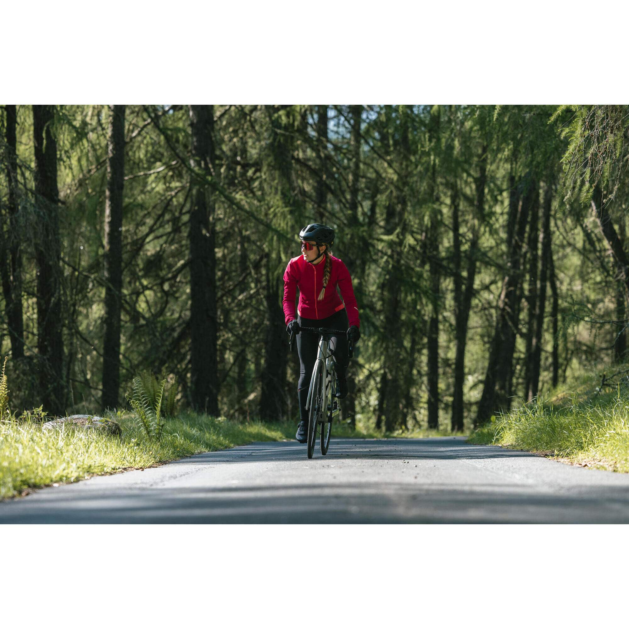 WOMEN'S 500 ROAD JACKET RASPBERRY