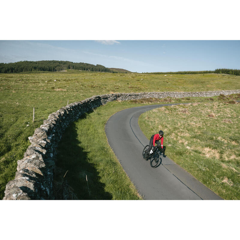 Pánská zimní bunda na silniční kolo Endurance černo-vínová