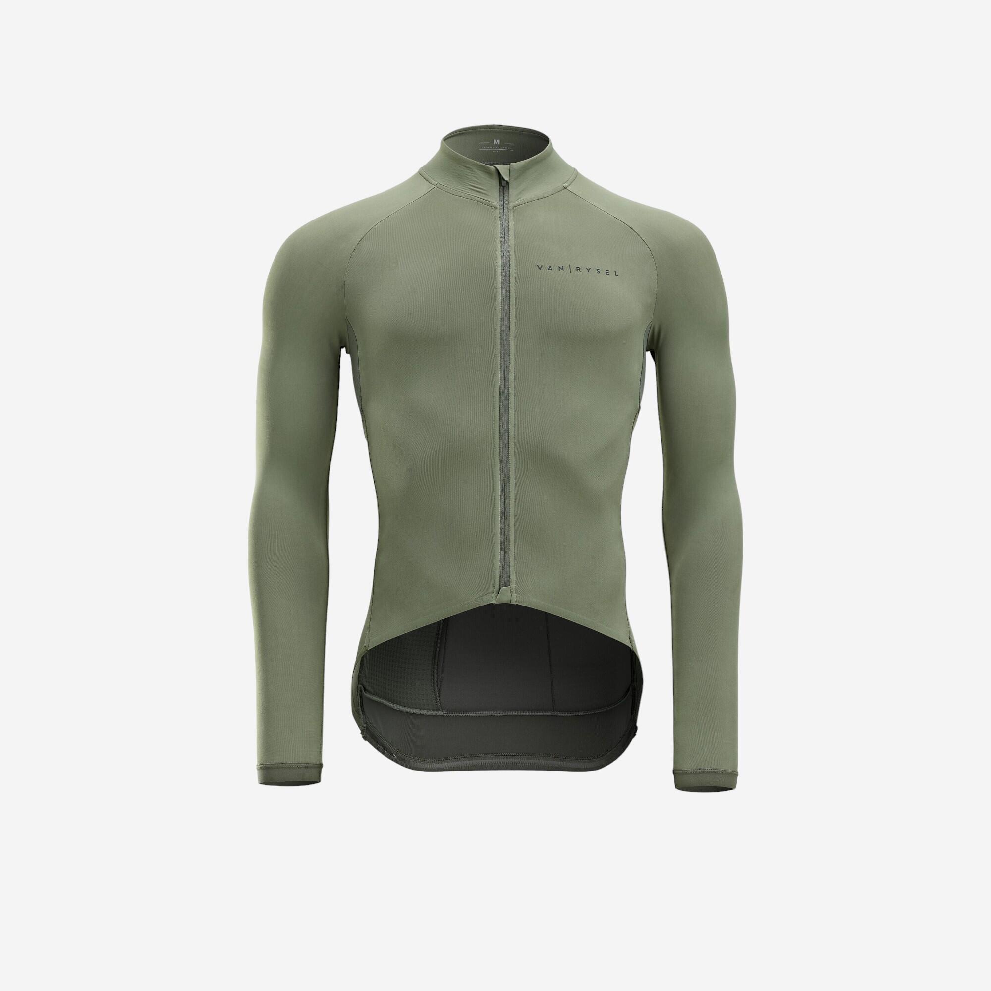 Men s Mid Season Long Sleeved Road Cycling Jersey Racer Ashy Khaki