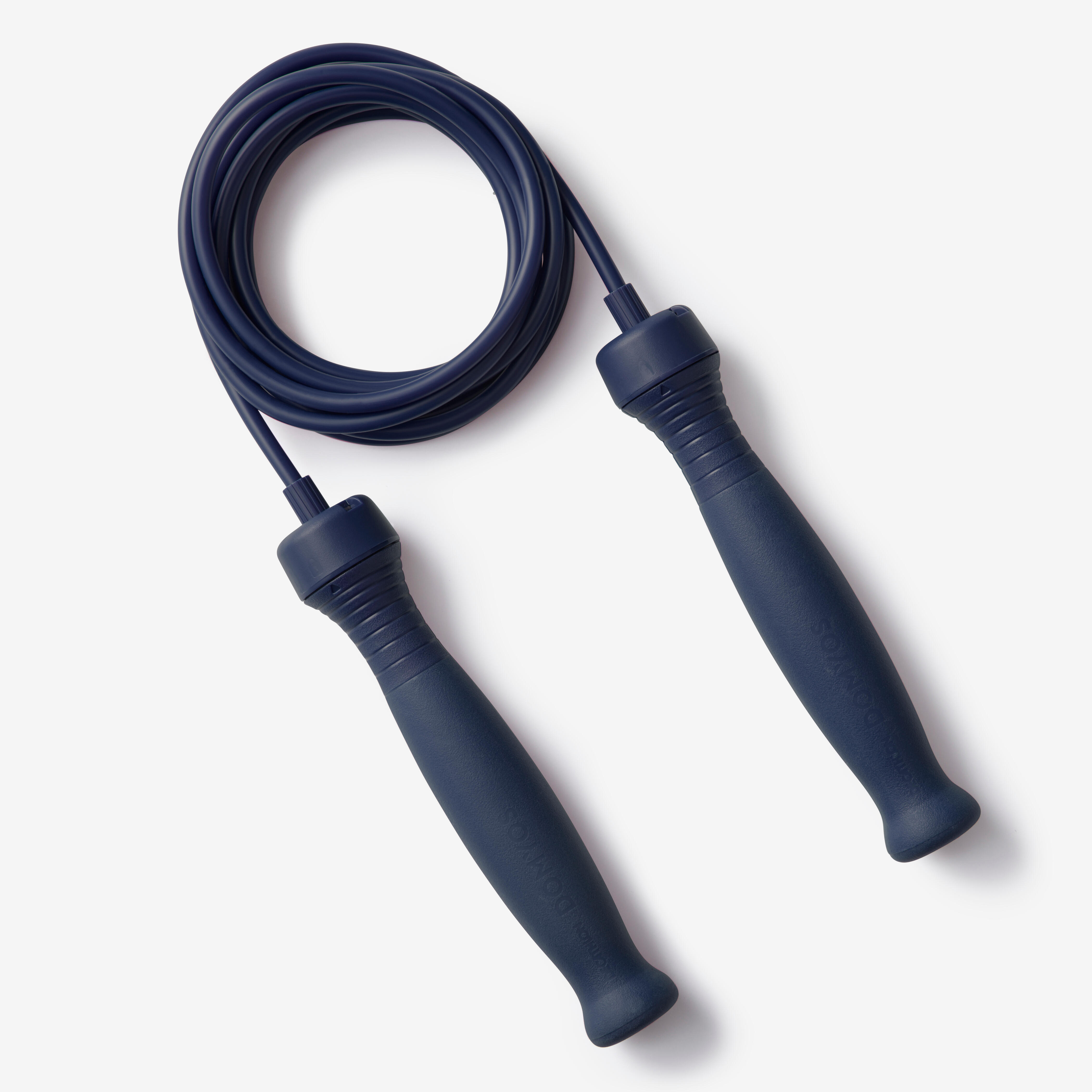 Skipping rope with rubber handles - Adjustable length 3m - Dark blue