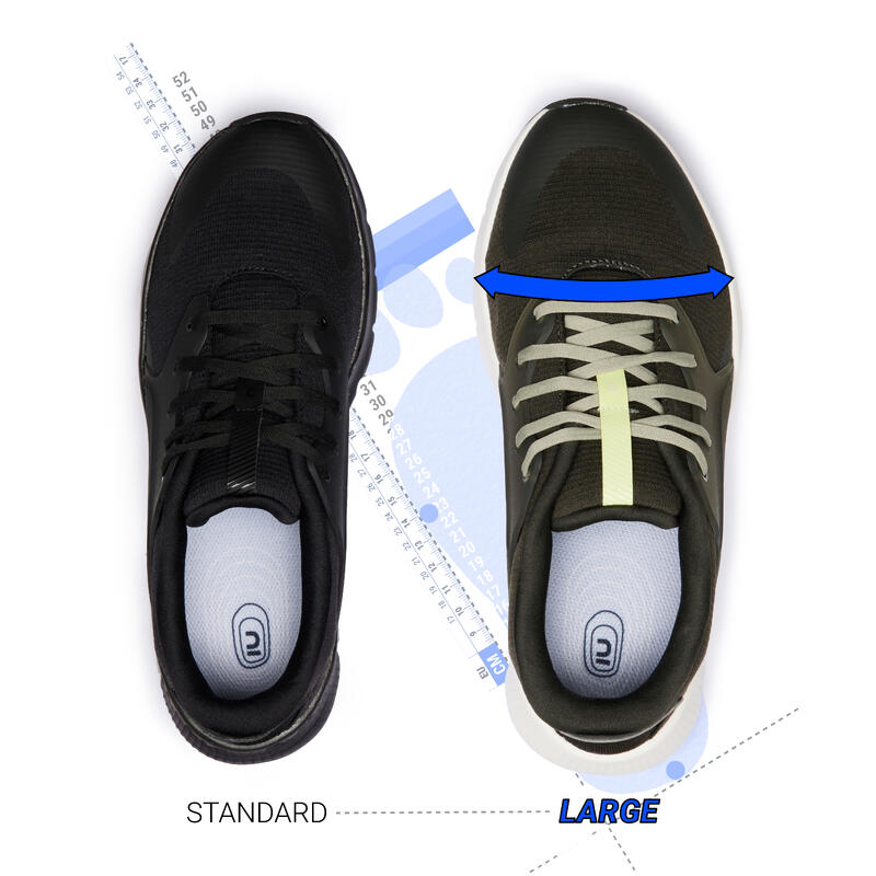 Wandelsneakers voor heren standaardbreedte SW500.1 zwart