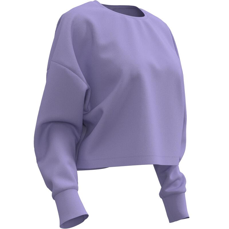 Bluză 520 Fitness Crop top Alb Damă