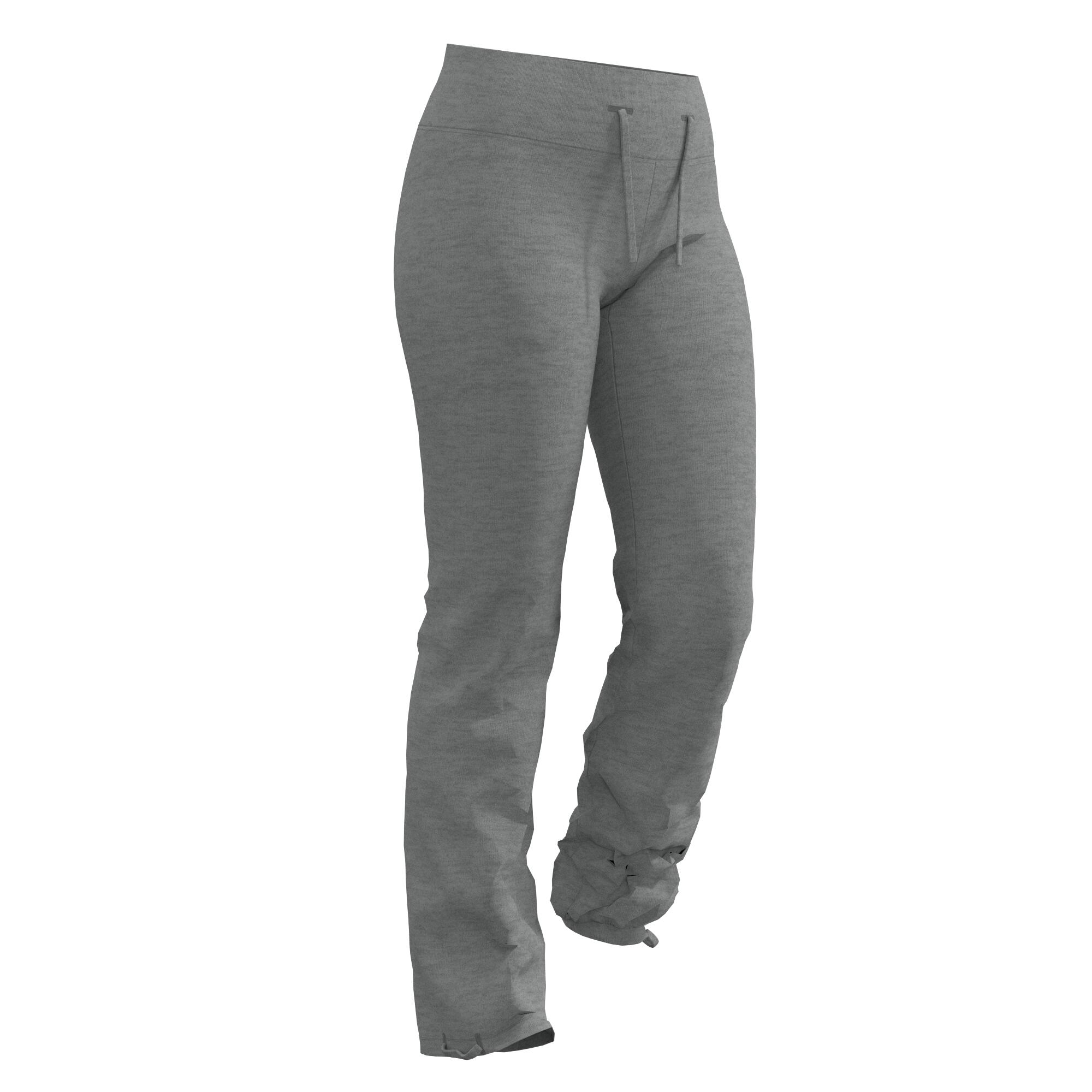 Mallas Leggings Corte Recto Bajos Ajustables Fitness Mujer 500 Gris 2/27