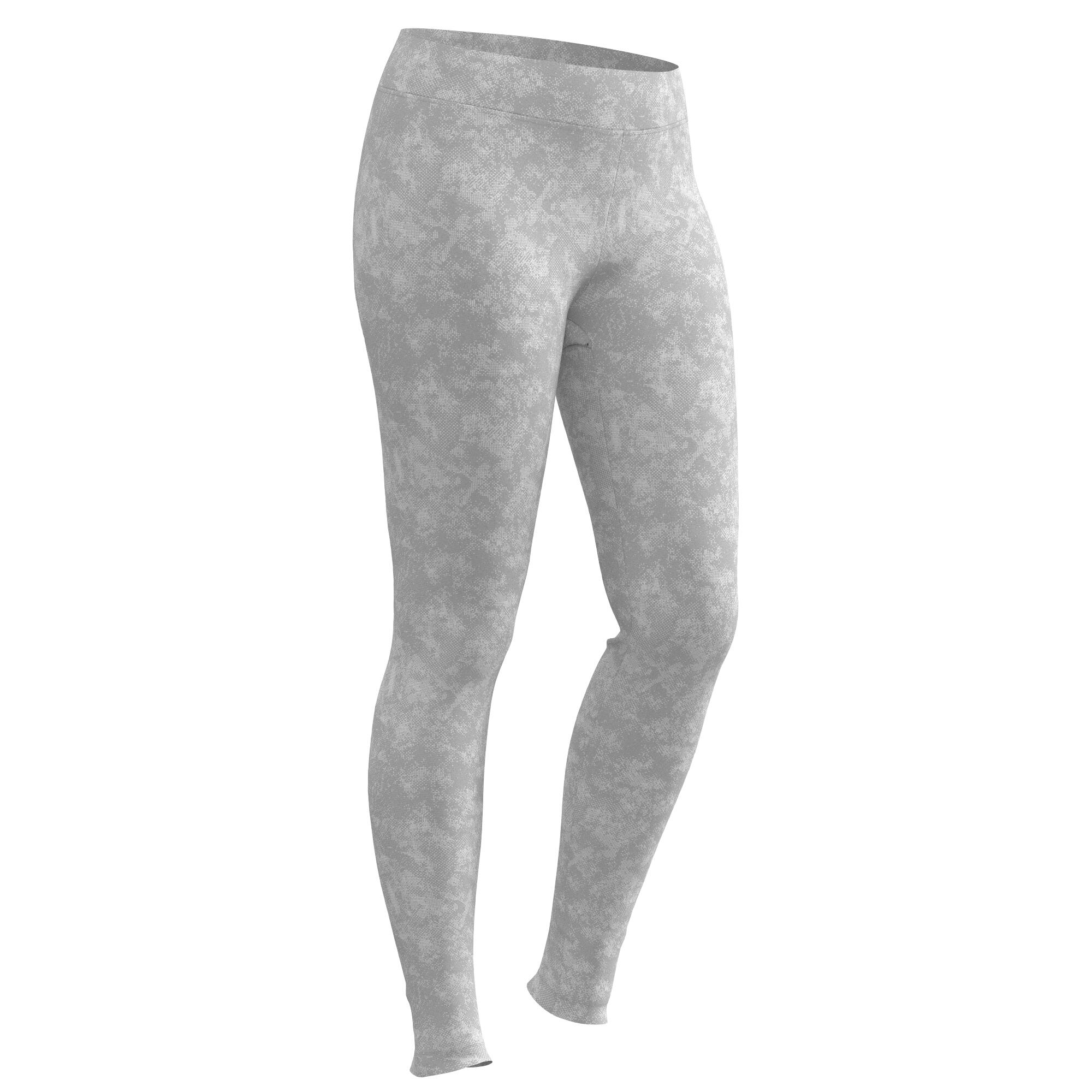 Women's Cotton Fitness Leggings - Grey Print