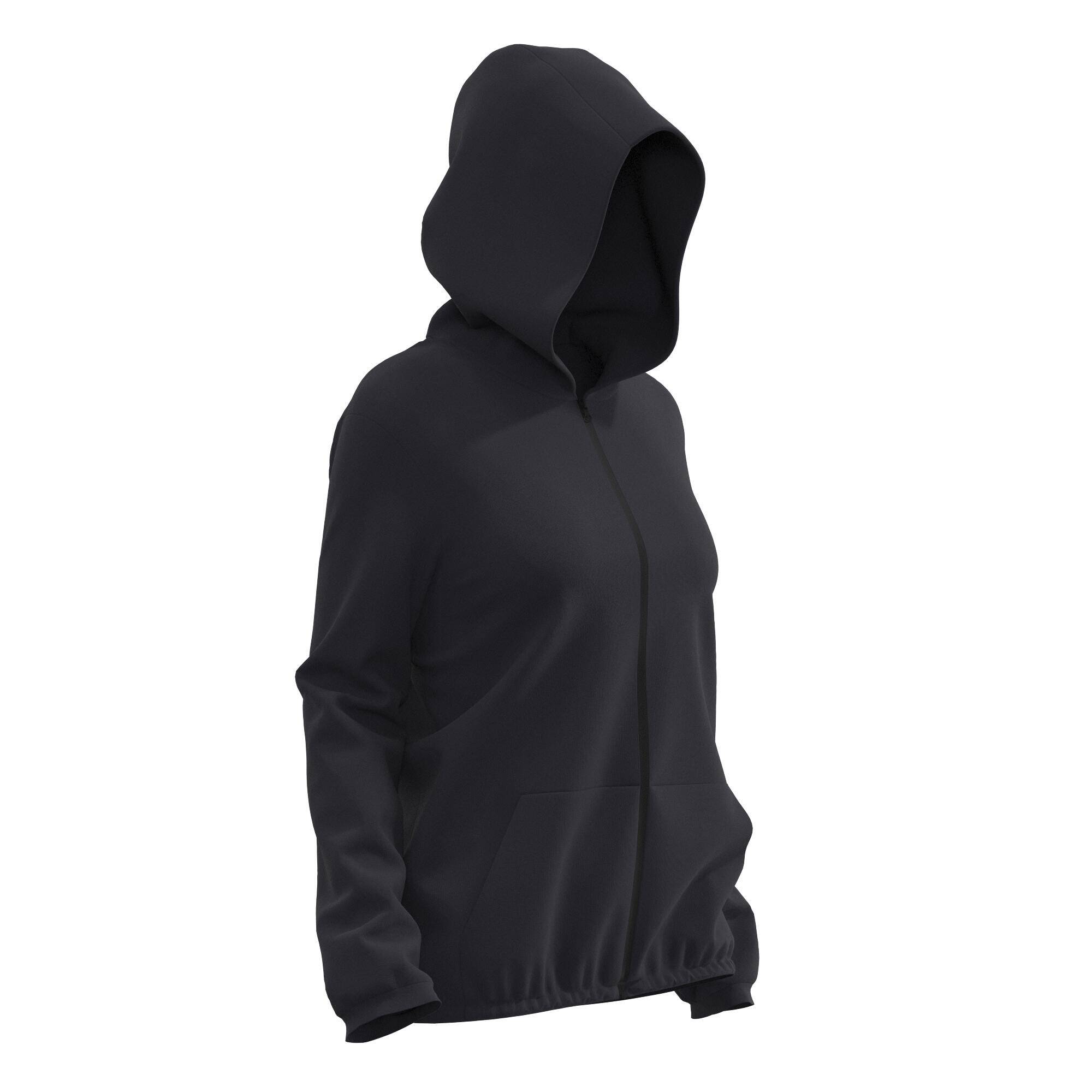 Women Sweatshirt Jacket With Hoodie For Gym 100-Black