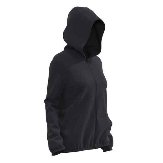 Sudadera de fitness con cierre negra para mujer 100 Decathlon