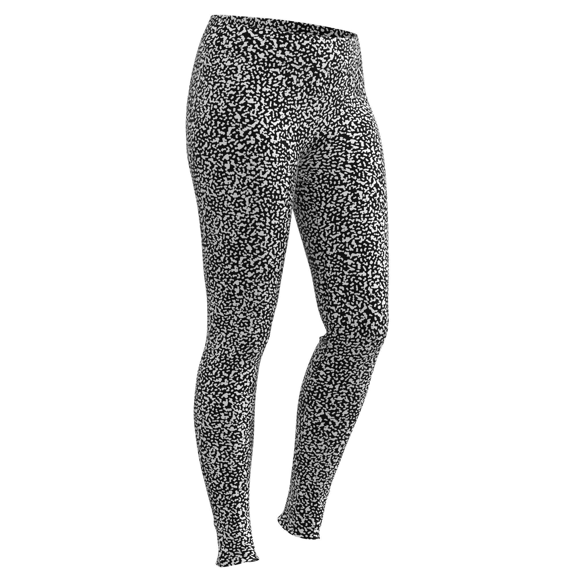 Women's Cotton Fitness Leggings - Black -  2