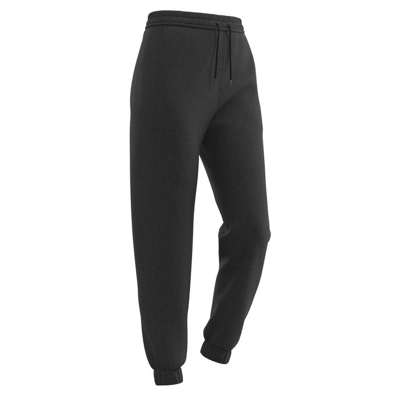Pantalon de trening din bumbac Regular 500 Fitness Negru Damă