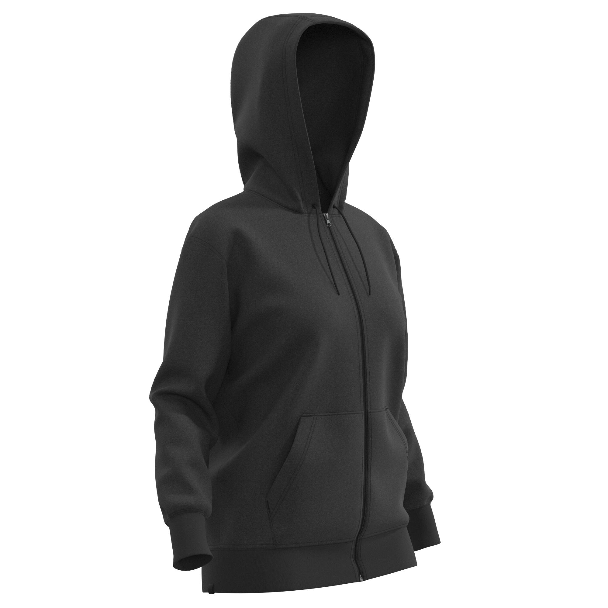 Bluză de trening cu fermoar Fitness 500 Negru Damă 6/8