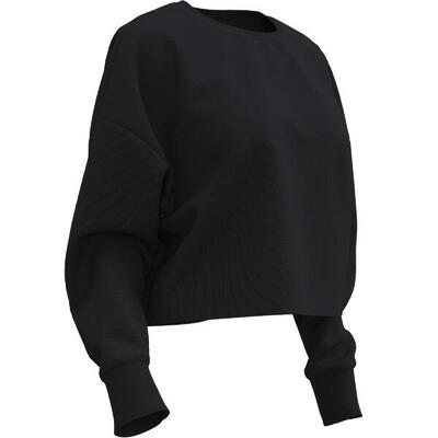 Korte sweater voor fitness dames zwart