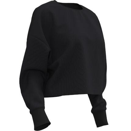 Cropped sweater voor fitness dames zwart