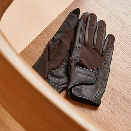 Adult Horse Riding Gloves Classic - Caramel