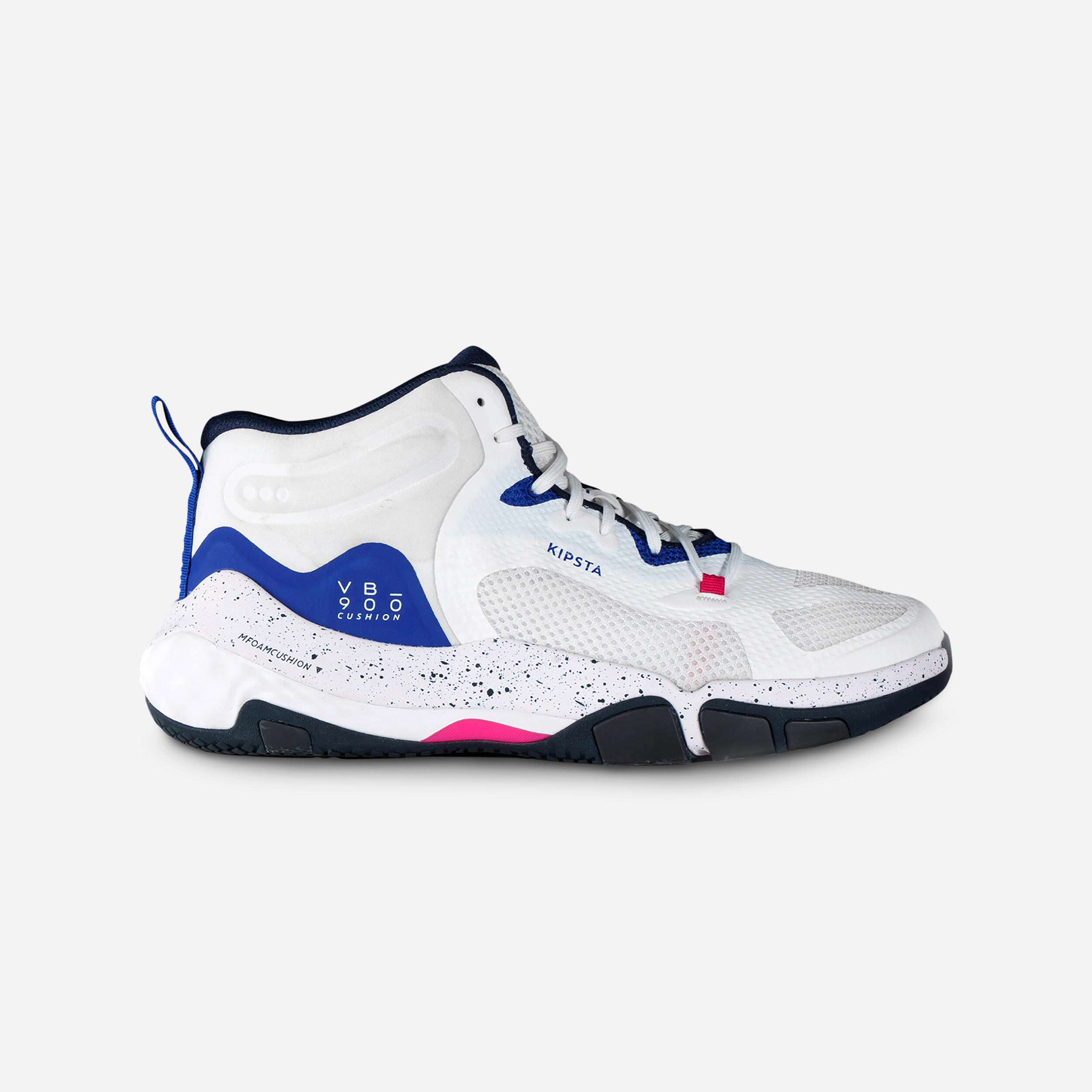Kipsta - Chaussures De Volley-ball Unisexe - Vb900 Cushion Mid Blanc - Chaussures De Sport - Volleyball / Beach Volley - Blanc-bleu - 40 - Decathlon