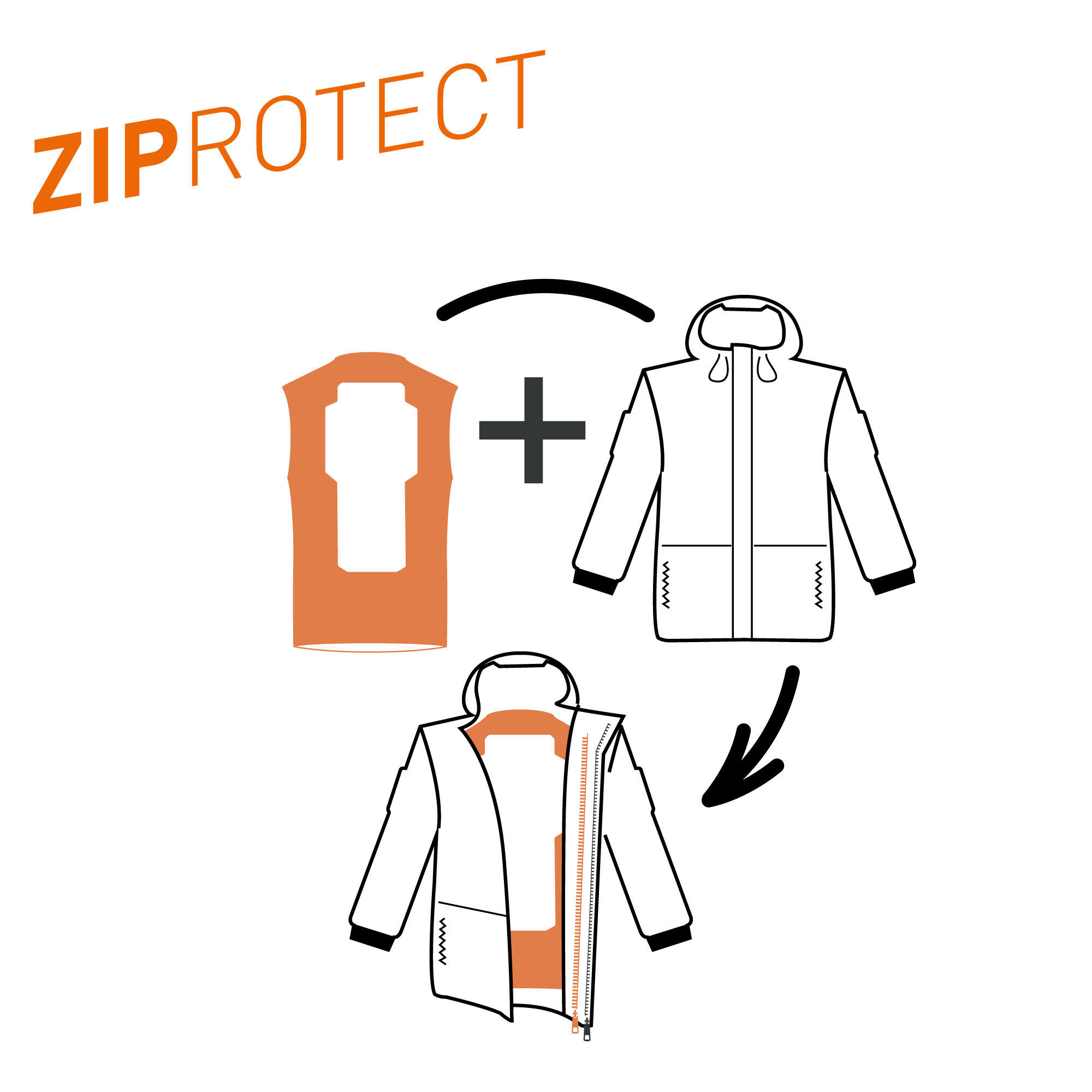 Men's snowboard jacket compatible with ZIPROTEC - SNB 500 - Black 7/18