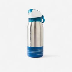 Kids' Cycling 3-6 Years 350 ml Stainless Steel Bottle with Straw - Blue