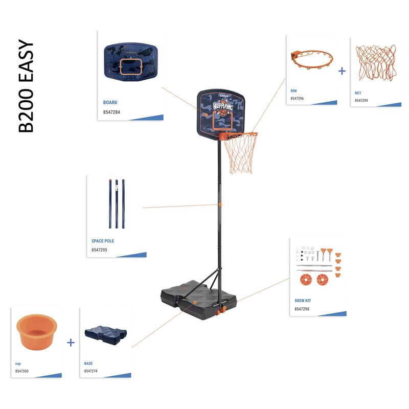 Backboard voor basketbalpaal B200 Easy Space