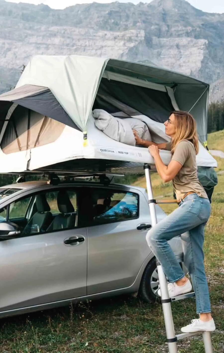 Manutenção de uma tenda de tejadilho VAN 500