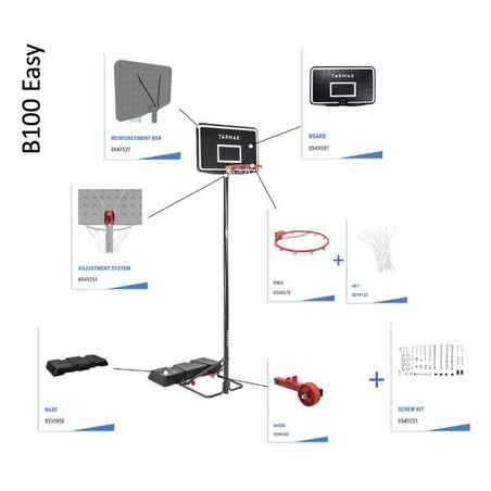 Canasta de baloncesto ajustable 2,20-3,05m Tarmak B100 Easy