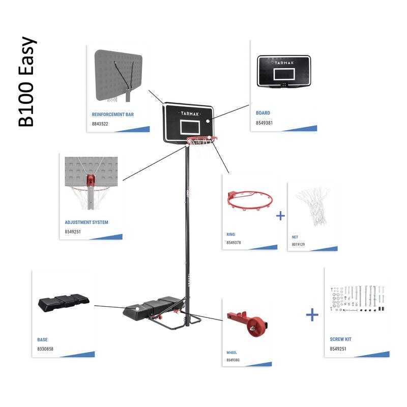Basketball Basket Height Adjustment System B100 Easy TARMAK Decathlon